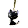 [A0494] - Baroque Long Necklace 'Cat' Black Purple - 40x25 Mm