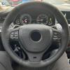Плетеный чехол на руль для BMW 5, 6, 7 серии F10 F07 F06 F12 F13 F01 F02, черно-красная, синяя линия, перфорированная кожа из микрофибры