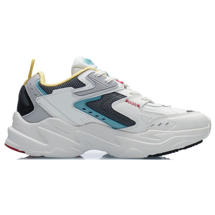 Li Ning Space Classic Shock Absorbing Low Top Running Shoes Women Sneakers White Gray AGCR332-5