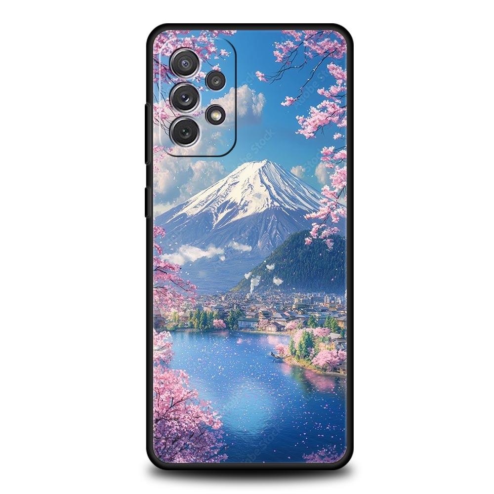 Япония Гора Фудзи Картина Цветение сакуры Чехол для телефона Для Samsung A17 A07 A55 A35 A25 A15 A05 A33 A21s A41 A73 A53 A51 A71 Чехол