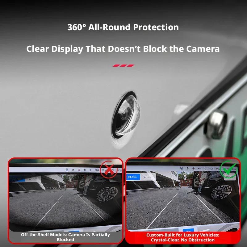 Suitable for Car Camera Protective Cover, 360 Degree Panoramic Imaging Lens, Transparent Protective Cover, Car Accessories