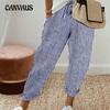 Summer Women's Striped Casual Pants Loose Elastic Waist Pant