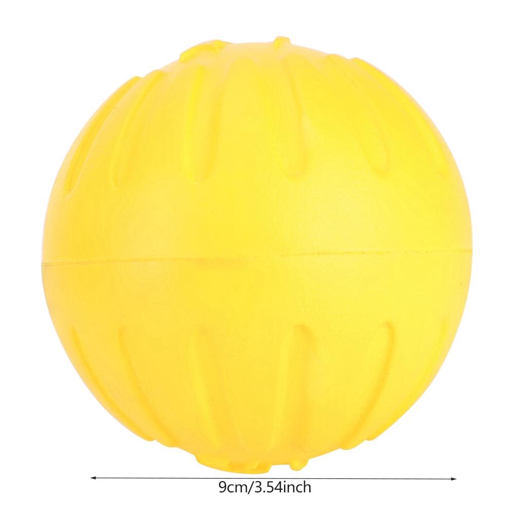 Portable Durable EVA Yellow Solid Bite Resistant Floating Pet Dog Training Ball Chew Toys