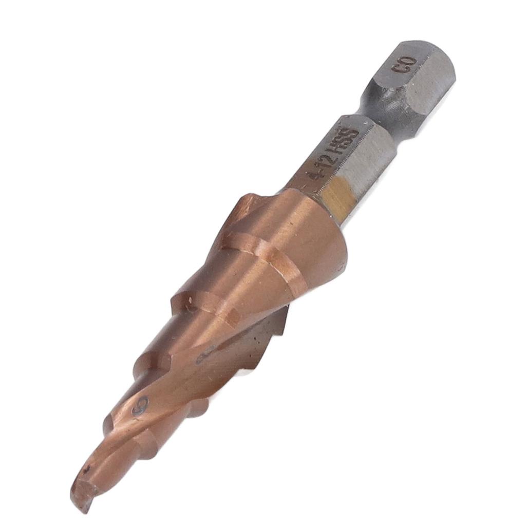 Spiral Step Drill Bit Accurate Positioning 118 Degrees X Shaped Opening Design M35 High Speed Steel Hex