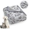 Super Soft Fluffy Pet Blanket - Premium Fleece Mat for Cats & Dogs, Footprint Pattern, Fuzzy Comfort for Beds, Crates & Lounging