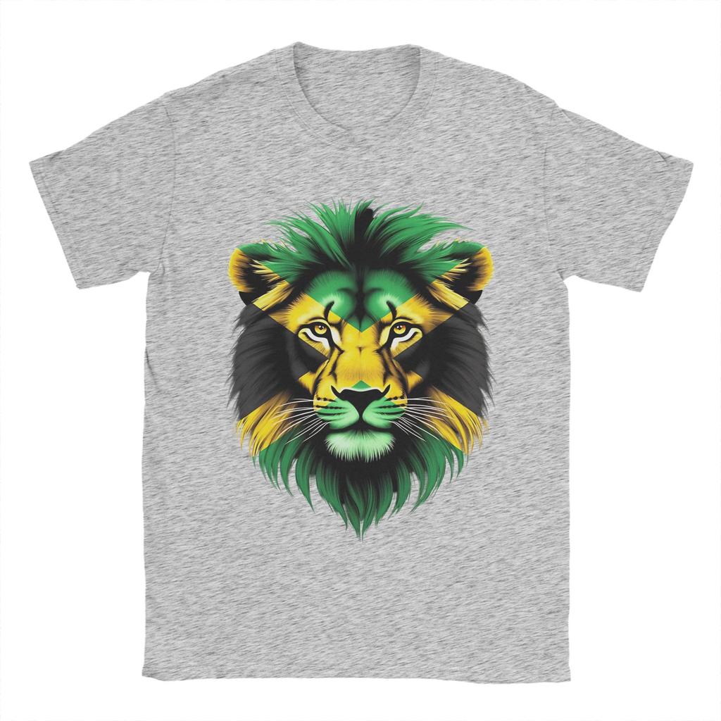 Jamaica Flag Lion Face T Shirt Summer Jamaica Lovers TShirts Cotton Breathable Oversize Top Tees Short Sleeve Vintage Tops