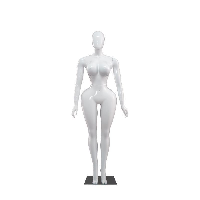 Женская модель большого размера, яркая грудь, черно-белая, голова-яйцо, полный рост, пластиковый реквизит