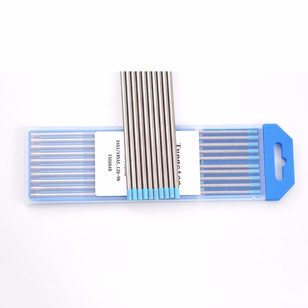 10pc TIG Welding Tungsten Rod Electrodes 2% Lanthanated 3/32” X 7” (Blue, WL20)
