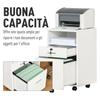 Lockable Two-Drawer Filing Cabinet, with Wheels - White