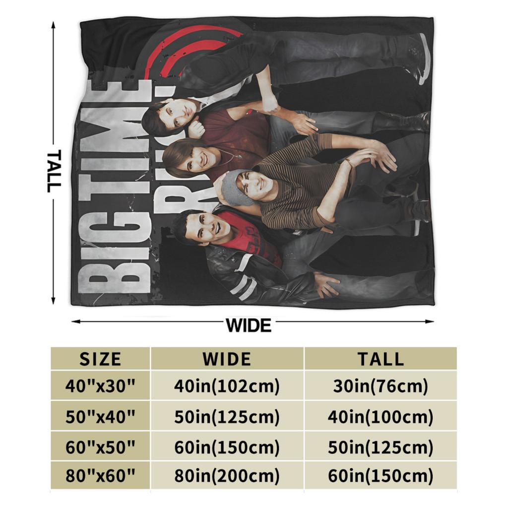 Big Time Rush in Real Life Worldwide Tour 2025 Plush Blanket Boy Girl Flannel Throw Blanket For Living Room Soft Bedspread Gift