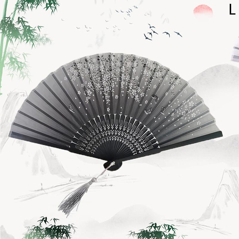 Винтажный складной веер в китайском стиле, бамбуковый ручной веер, классический классический деревянный хвостовик