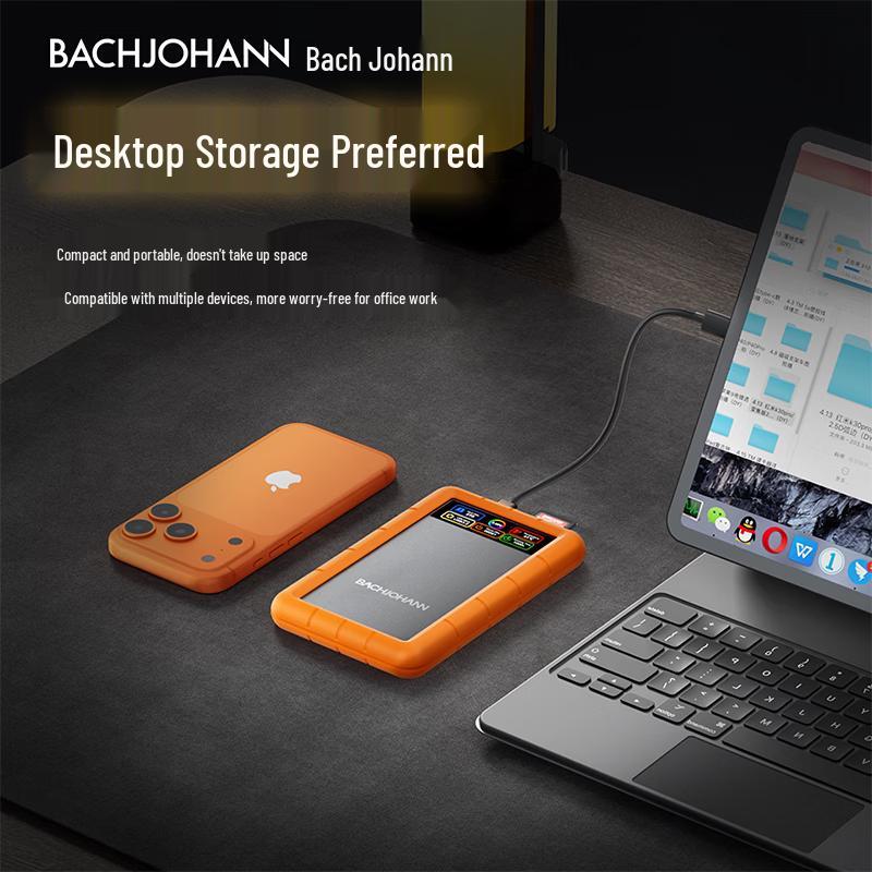Прочный внешний жесткий диск Bach John с цифровым дисплеем, USB 3.2