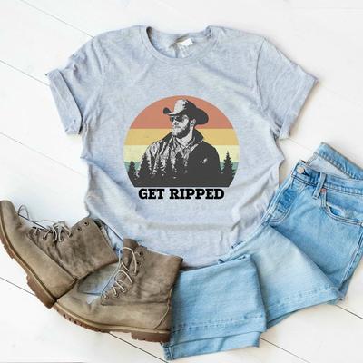 Футболка Get Ripped Футболка Yellowstone Футболка Get Ripped Rip Wheeler Футболка унисекс Топы