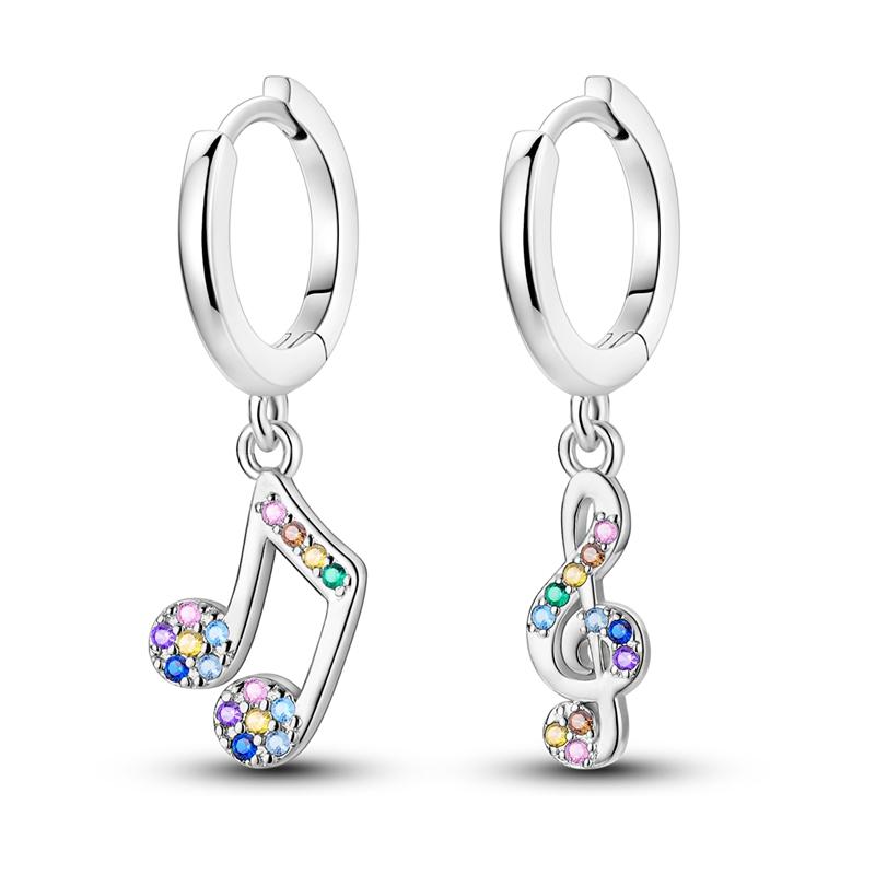 Round Circle Hoop Earrings For Women 925 Silver Heart Star Moon Sun Flower Zircon Opal Earrings Jewelry Gift