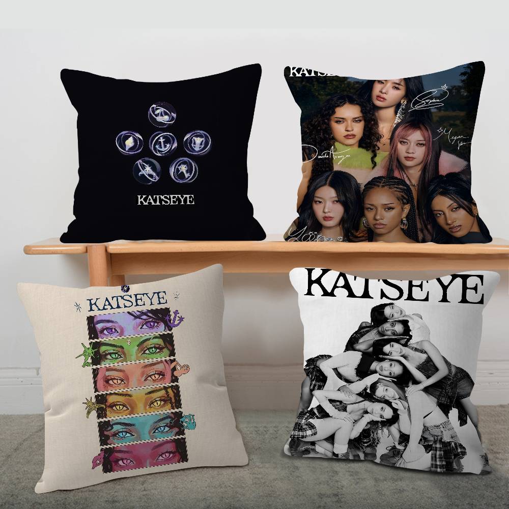 Корейская K-pop группа K-Katseye Наволочки Мультяшные Декоративные для Дивана Домашние Двусторонние Короткий Плюш Милые Наволочки