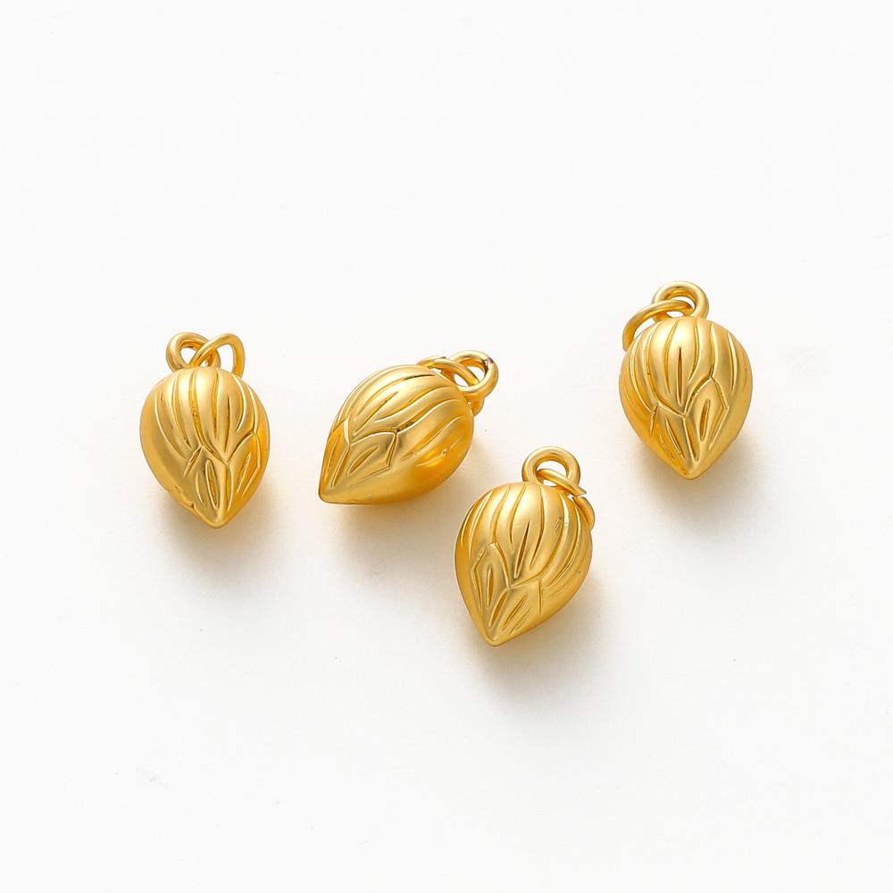 4/10pcs Gold Plated Small Bud Charms For Jewellery Making DIY Earrings Necklaces Pendant Accessories