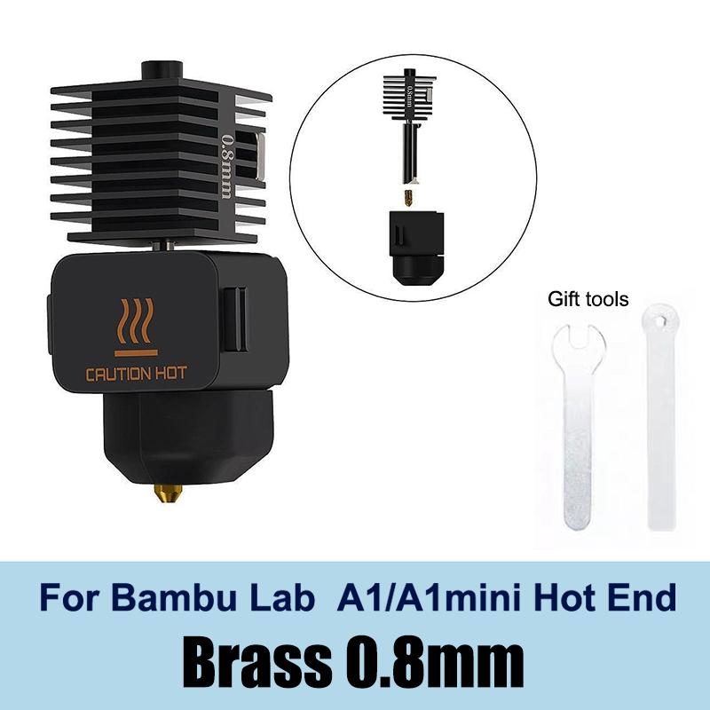 Для Bambu Lab A1/A1 Mini Комплект хотенда Быстроскоростная печатающая головка Термистор Нагреватель 0.2/0.4/0.6/0.8мм Сопло из закаленной стали