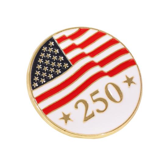 2026 Брошь в честь 250-летия США Сплав Эмалированный Значок с Флагом Колокол Свободы Бабочка Пряжка Костюм Лацкан