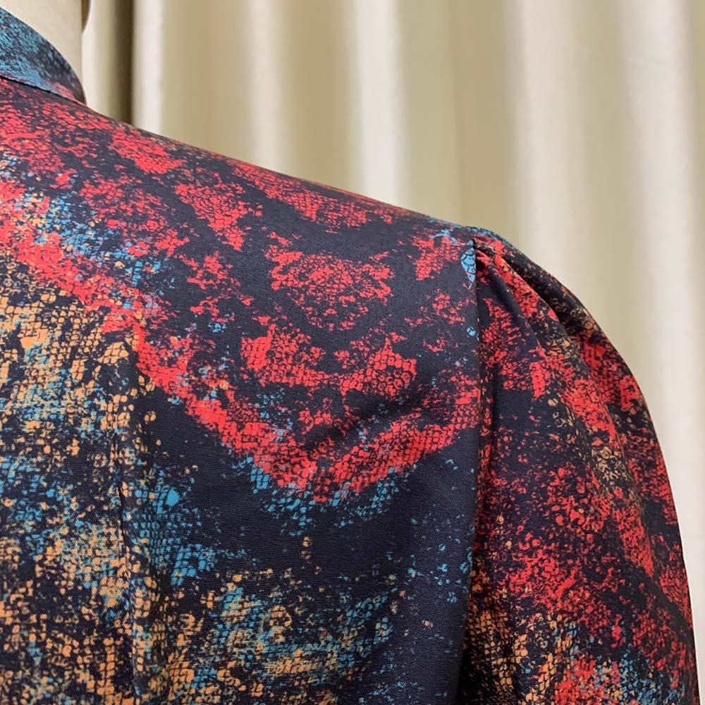 YYFS Women's Fashion Spring Fall Colour Block Print Long Sleeve O-Neck High Waist Casual Dresses