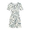 Women's Summer Fashion Casual V-Neck Floral Print Short Sleeve Pocket Dress