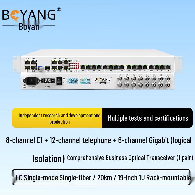 BOYANG Integrated Service Optical Multiplexer 8E1+12P+6G
