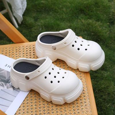 Женская обувь для сада, летние уличные водонепроницаемые тапочки на платформе, пляжные шлепанцы, женские сандалии с каблуком 7 см на подошве