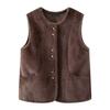 Mink fleece fur autumn and winter fashion new breasted coat vest women's temperament warm vest foreign style