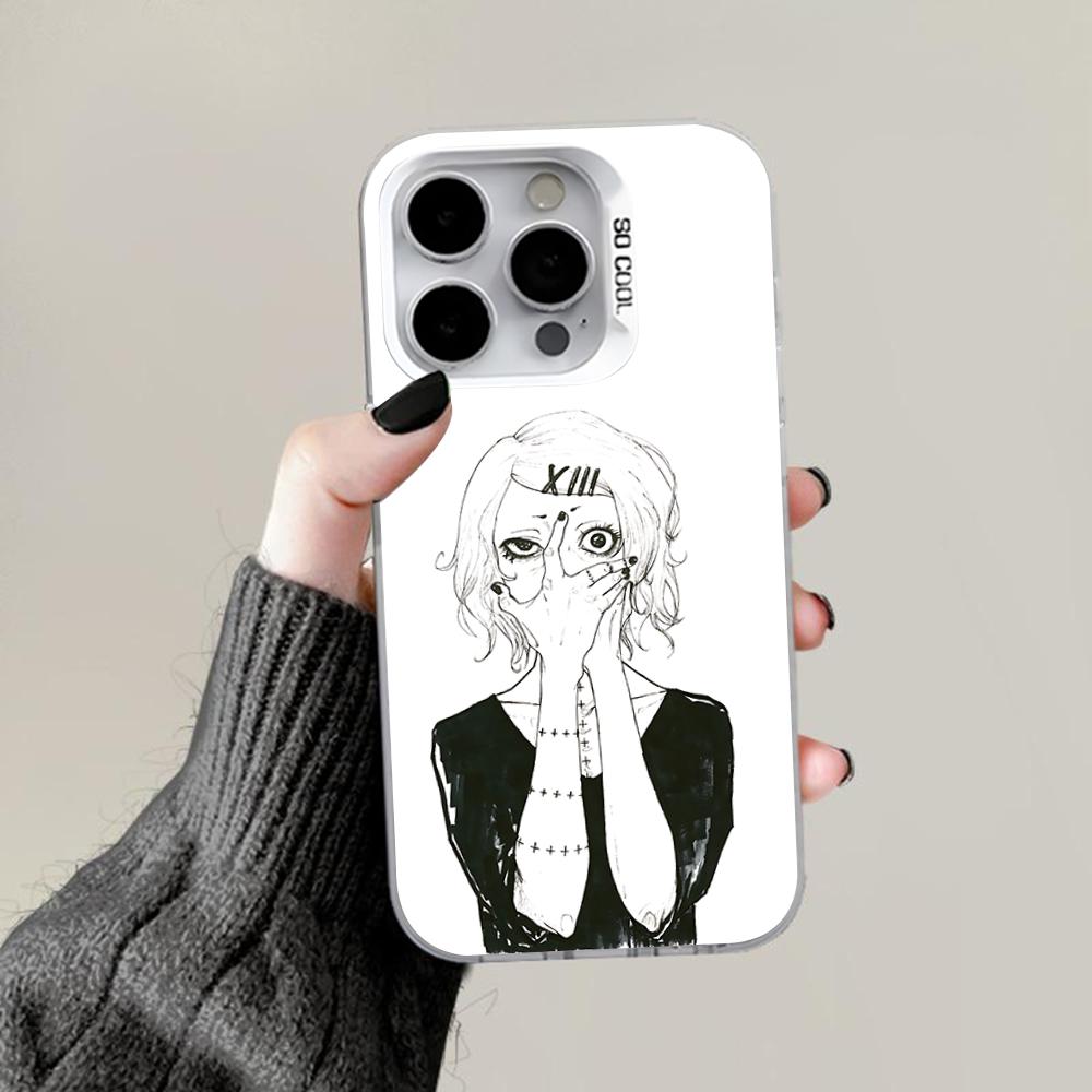 Juuzou Suzuya Tokyo Ghoul Phone Case For iPhone 16,15,14,13,12,11,Pro,Max,Plus,Mini,XS,SE Anti Fall Gray White Matte Hard Bumper