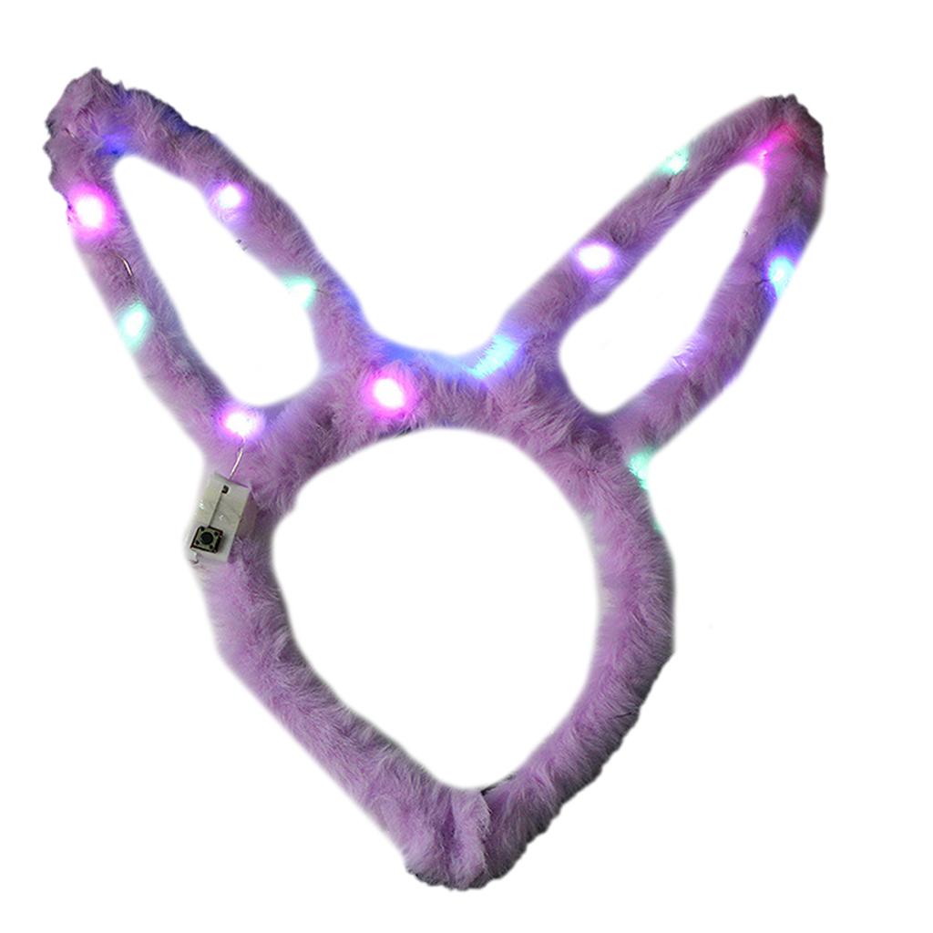 Lovely LED Rabbit Ear Headband New Year Party Flashing Light Plush Hairhoop Carnival Party Headwear RaveProps Headdress
