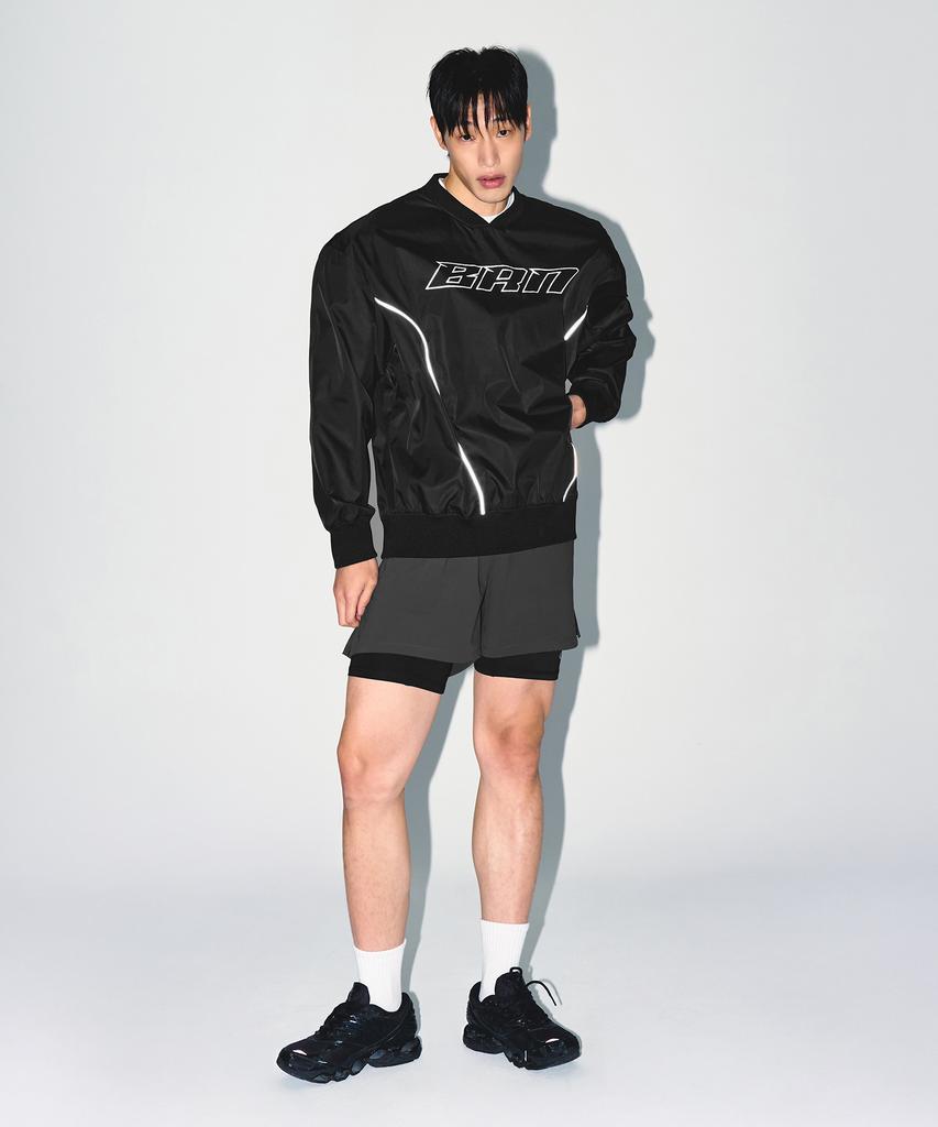 BORN TO WIN Brn Outband 2 In 1 Squat Shorts [Charcoal]