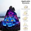 Neon Glow Cat Friends Hoodie - Cyberpunk StyleBlanket Lightweight Flannel Throw Blanket for Sofa, Bed, Travel, Camping, Livingroom, Office,