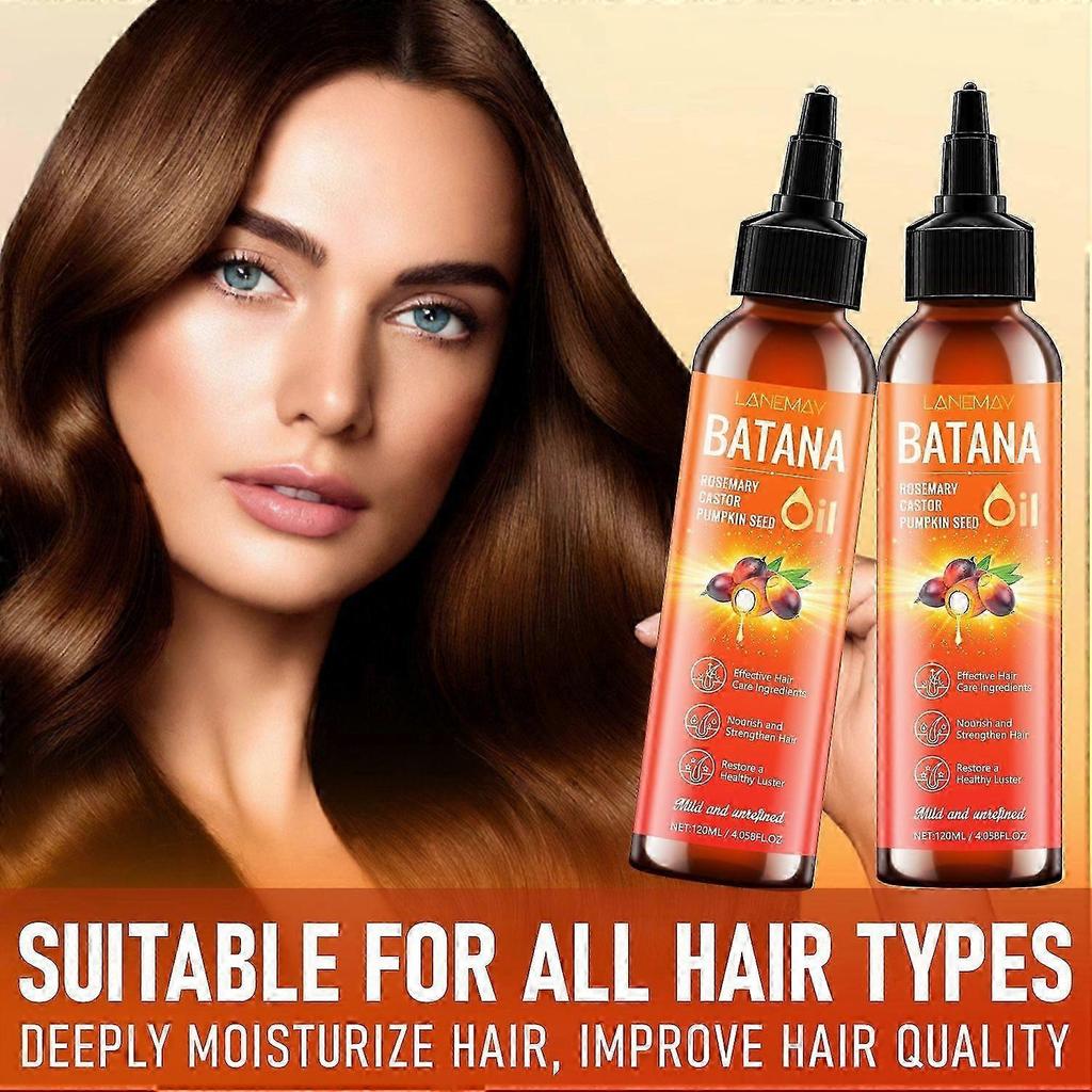 Batana Oil for Hair Growth, 4-in-1 Honduran Batana Oil with Rosemary, Castor, Pumpkin Seed Oil, Nourishes, Strengthens, Promotes Healthy Hair, 120ML