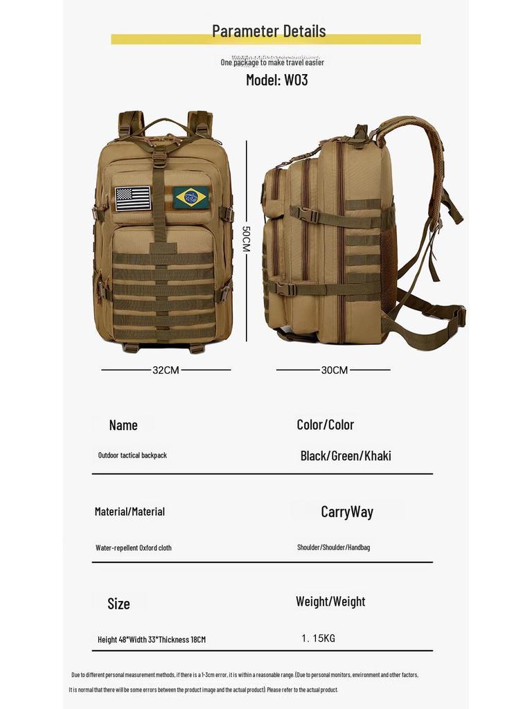 Men's Large Capacity Camouflage Hiking & Camping Backpack