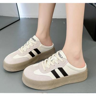 Женские туфли из вулканизированной кожи, корейский дизайн, круглый носок, шнуровка, настоящие спортивные повседневные кроссовки, праздничные рабочие повседневные полутапочки