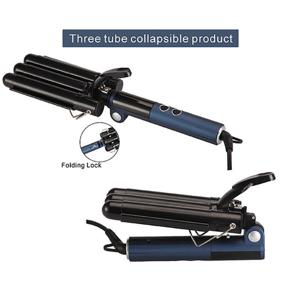 Профессиональные складные щипцы для завивки волос Керамические щипцы для завивки волос с тройным стволом Портативные инструменты для укладки Аксессуары для волос
