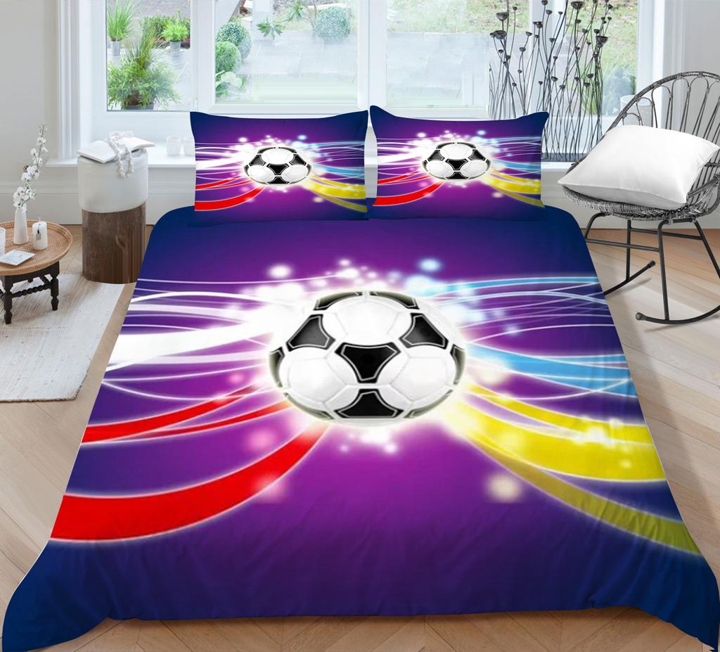 Пододеяльник Наволочка Двух- или Трехпредметный Серия Футбол 3D Цифровая Печать Полиэстер