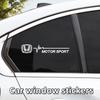 ABO2  2Pcs Car Window Sticker Auto Glass Decoration Stickers For Honda Civic Accord Fit Jazz Pilot CRV Odyssey Passport City Shuttle