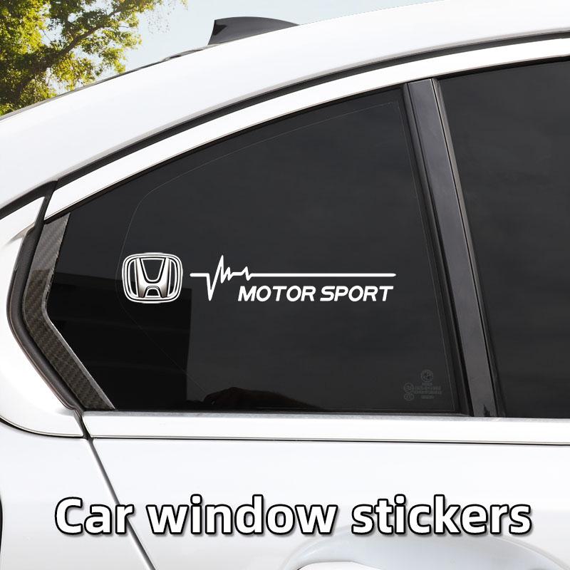 ABO2 2Pcs Car Window Sticker Auto Glass Decoration Stickers For Honda Civic Accord Fit Jazz Pilot CRV Odyssey Passport City Shuttle
