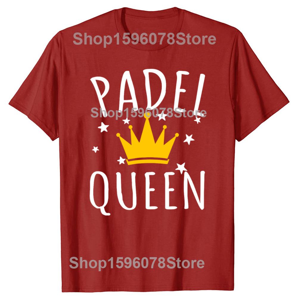 Funny Retro Padel Queen Practice Cotton Tops Fitness T-Shirt Oversized Unisex Tshirt Graphic Tees Men's Clothing Streetwear