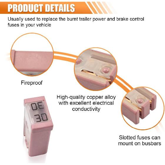 14/28Pcs Mini Slotted Automotive MCASE Shaped Cartridge Fuse Kit 15A 20A 25A 30A 40A 50A 60A 32V Mini Shape Cassette Fuse Kit Fuses4