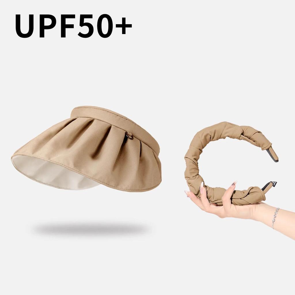 Модная шляпа с открытым верхом для защиты от УФ-лучей UPF50+, шляпа с широкими полями от солнца, складная, дышащая, защита от солнца, летняя