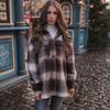 Винтажное женское шерстяное пальто с длинным рукавом, модное женское толстое клетчатое пальто, женская уличная одежда, элегантная шикарная куртка большого размера для девочек