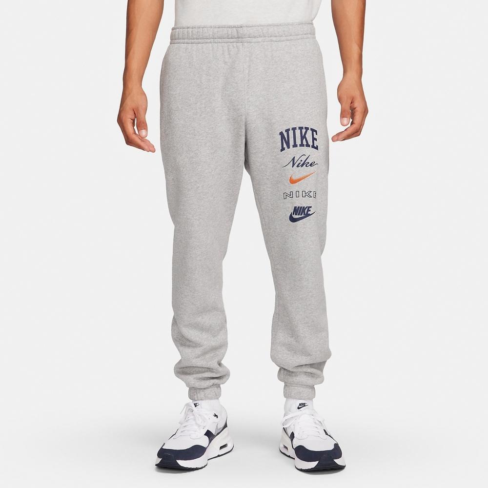 Nike Мужские спортивные штаны из флиса с эластичной талией и манжетами, серые, FN2644-063