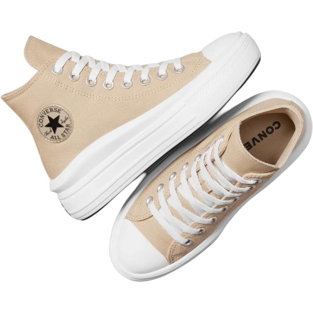 Converse All Star Move Versatile Comfortable High-Top Canvas Shoes Kids Sneakers Light-Brown A09819C