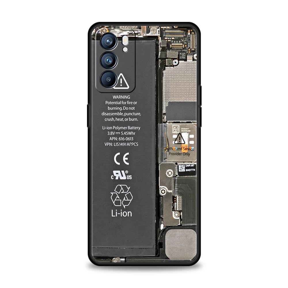 Чехол для телефона с рисунком печатной платы для Oppo Reno 13 12 11 10 7 F Find X5 X6 A98 A80 A79 A78 A57 A54 A31 A17 Pro 5G Мягкий ТПУ