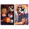 Cat Masque DIY Set White Paper Cat Masque with Eye Mesh Faux Fur Unfinished Cat Masque for Kids Adults DIY Painting