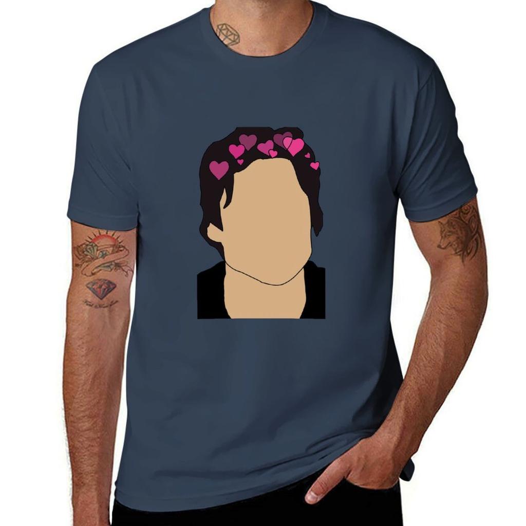 Damon Salvatore Heart Crown Tshirt Plus Size Workout Short Sleeve Top
