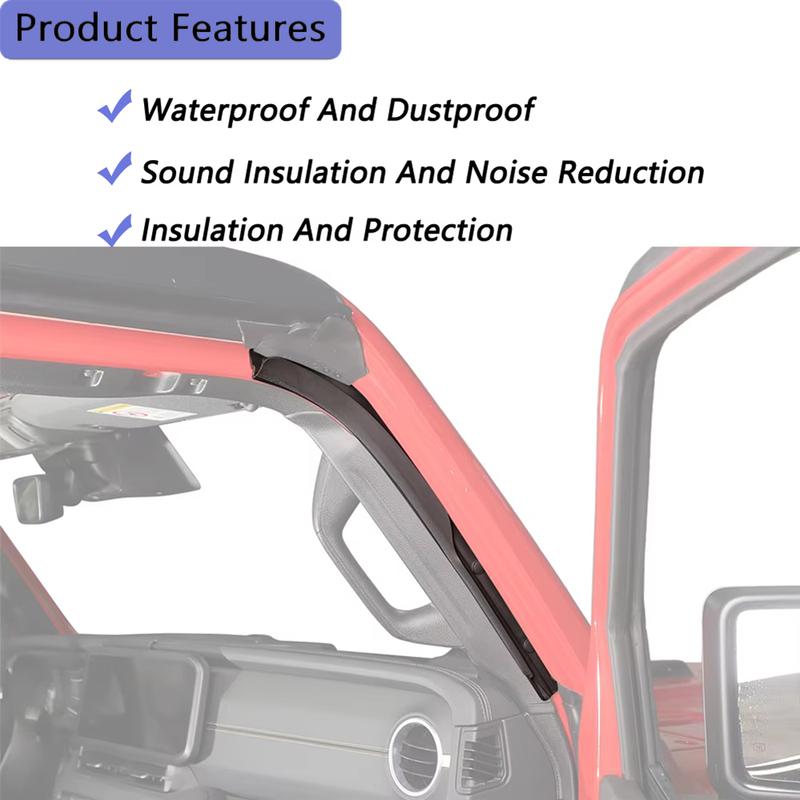 Front Door Waterproof Seals Rubber Strip For Jeep Wrangler JL Gladiator JT 2024 2025 Car Door Weatherstrip Parts Accessories