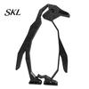 Contemporary Animal Figurine Geometric Penguin Figurine, Black Hollow Design Ornament, 3D Printed Minimalist Sculpture Abstract Art Statue for Modern