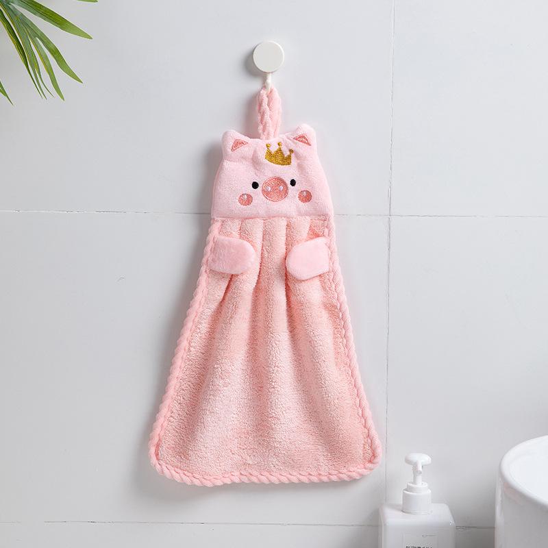 Cartoon Animal Coral Fleece Hand Towel